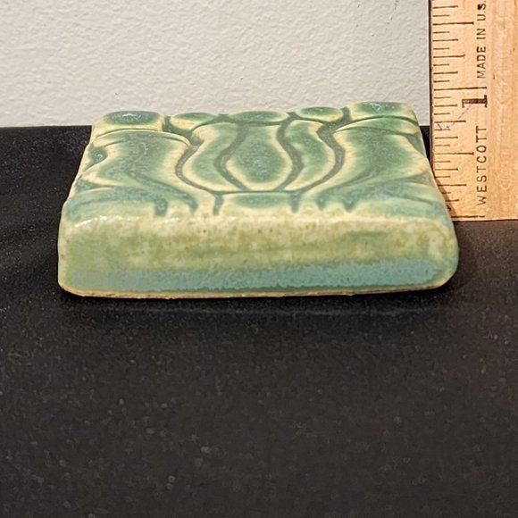 Vintage Pewabic Tile Lotus Design - Picture 4 of 12